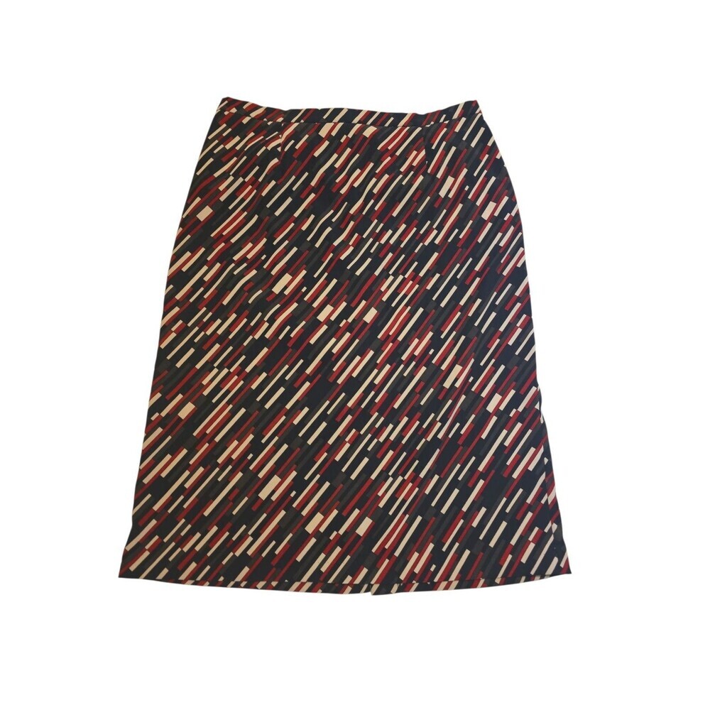 vintage Notations skirt Black Red Size XL Striped Maxi